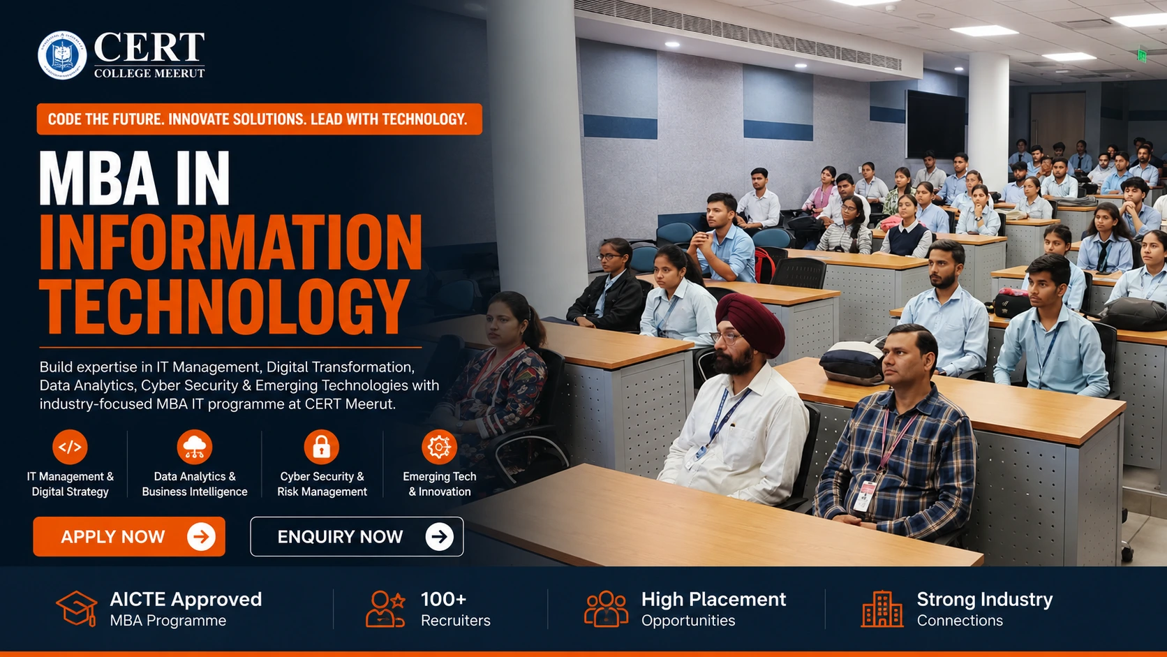 MBA IT students learning business analytics and information technology at CERT College Meerut