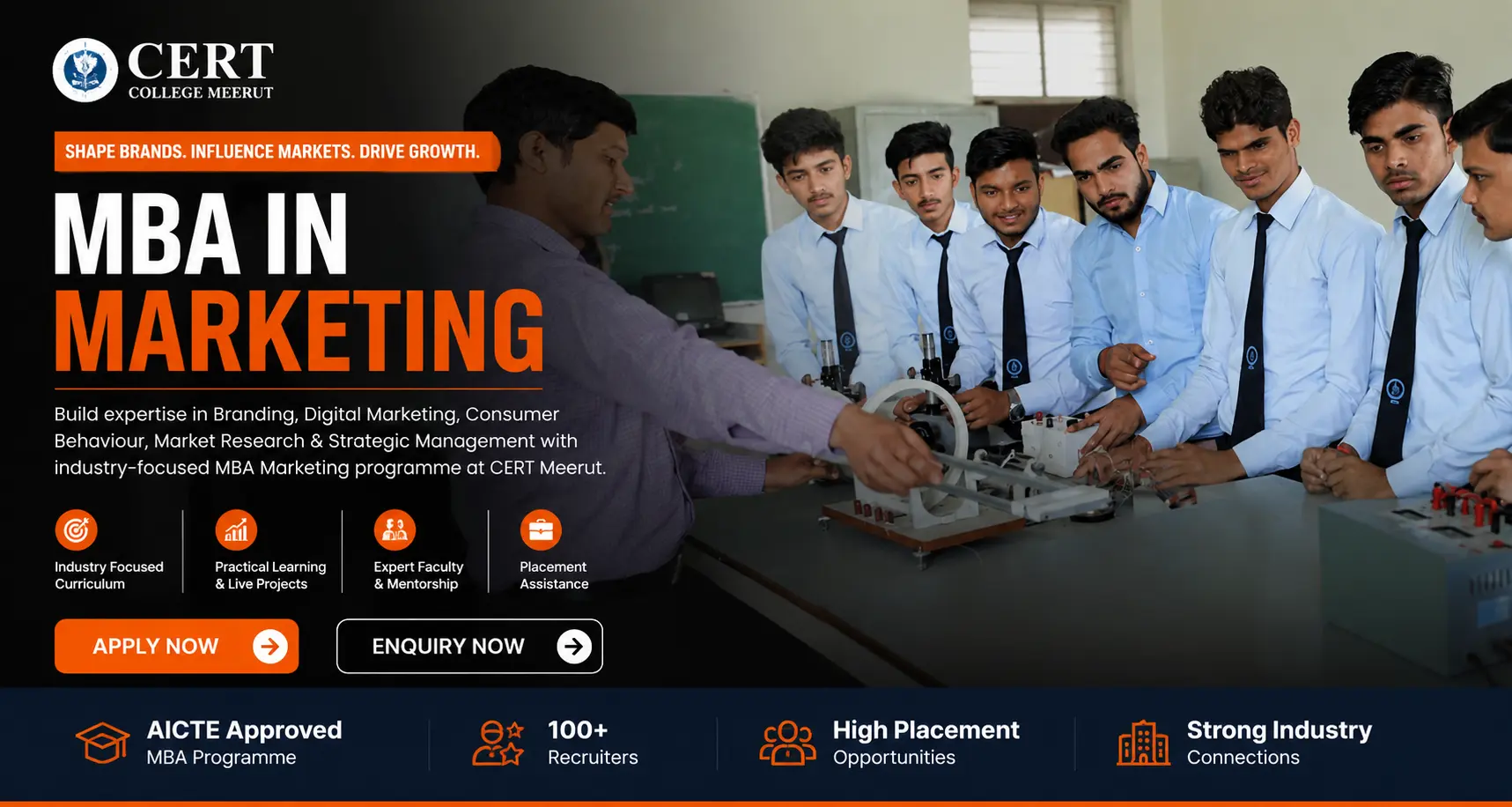 MBA Marketing students learning digital marketing at CERT College Meerut